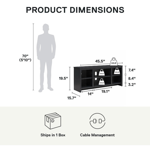 Mueble Para Tv De Hasta 50 Mainstays Negro
