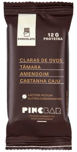 Kit 6x: Barra De Proteína Chocolate Sem Açúcar Pincbar 50g