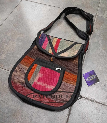 Imagen 4 de 4 de Cartera Bolso Morral Aguayo Puyo Artesanal Tela Oval Mediano