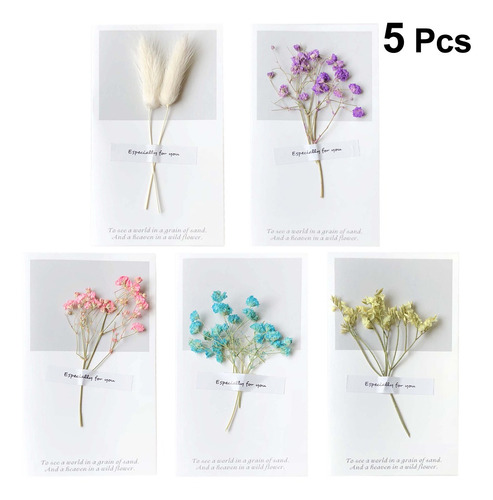 Imagem 7 de 8 de 5pcs Flores Secas Criativas Saudação Para O Aniversário De A