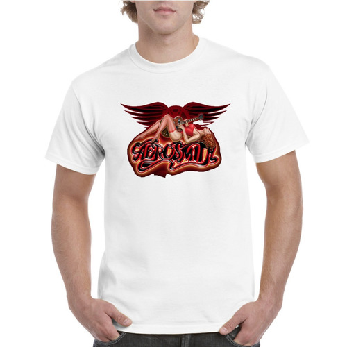 Camiseta Estampada De La Banda De Rock Modeo Logo Aerosmith