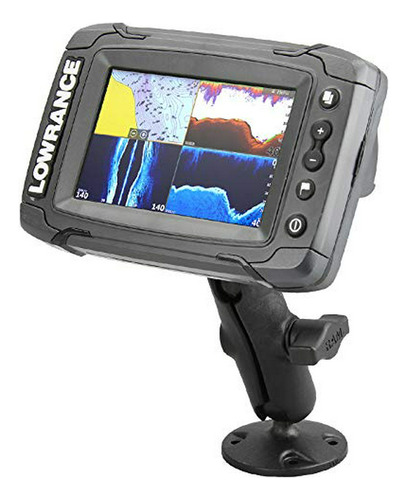 Soporte Doble Bola  Para Lowrance Elite-4 & Mark-4 Con Brazo