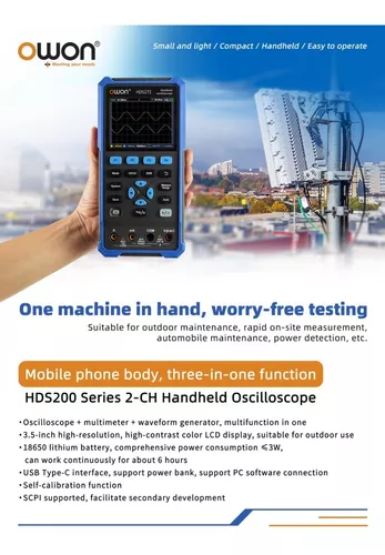Owon HDS242  Osciloscopio Portátil con Multímetro 40 MHz 2 Canales -  Improtek Latam