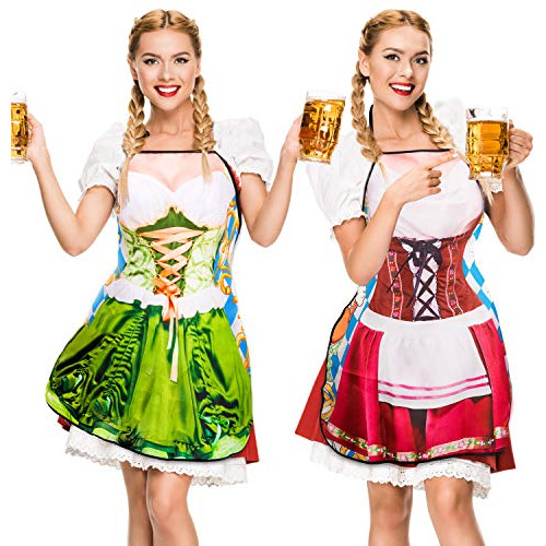 Delantal De Oktoberfest De Whaline, Disfraz De Dirndl Femeni