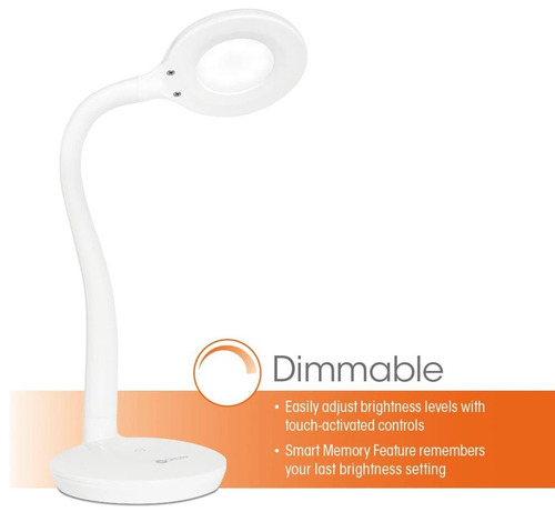 Ottlite D5900b-ffp Soft Touch Flex Llevó La Lámpara, Blanca,