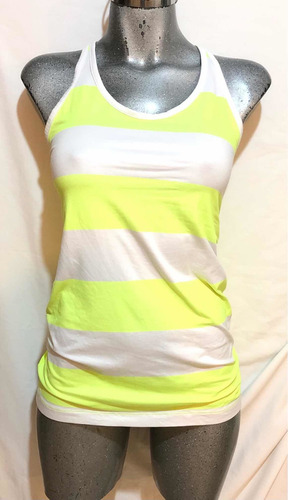 Playera Deportiva Nike Dri Fit Xs Verde Y Blanco Mujer (Usado)