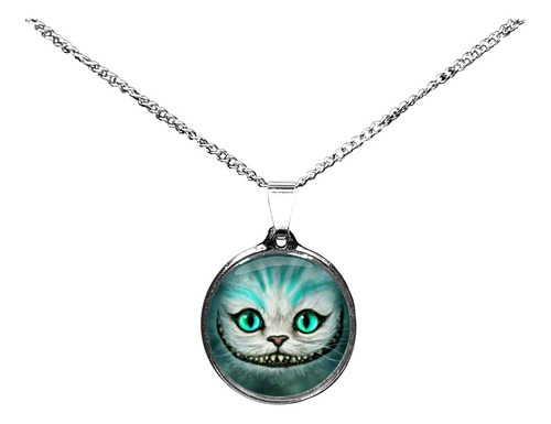 Collar Gato Sonriente De Alicia Gato Cheshire Cadena Acero