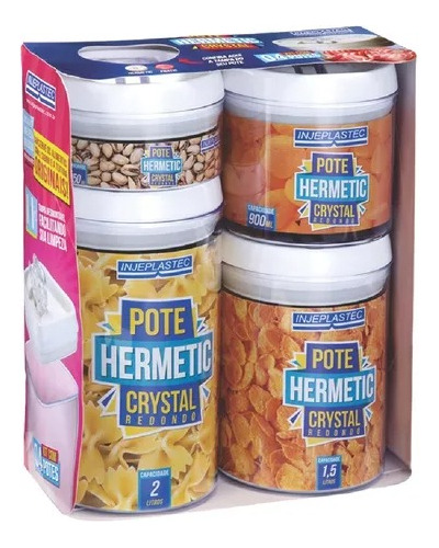 Potes Hermeticos Kit Com 4