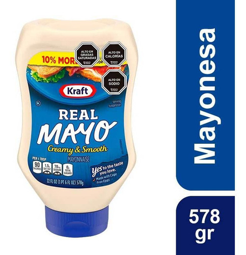 Imagen 1 de 4 de Mayonesa Kraft Squeeze 578g