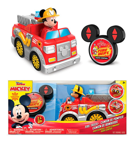 Caminhão de bombeiros com controle remoto Mickey Mouse Disney Red Toy