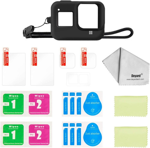 6x Vidrio Templado Para Gopro Hero 8 + Funda Protectora