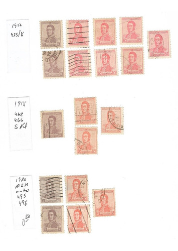 Lt1819. Lote 18 Sellos Con 3 Diferentes Filigranas 1917-1920