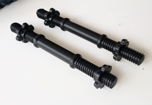 2 Mancuernas Macizas Engomadas Roscadas C Topes Servicegym