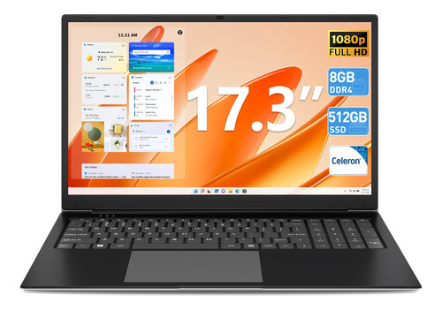Computadora Portátil 17.3 Ddr4 8gb 512gb Ssd Webcam Hdmiwifi