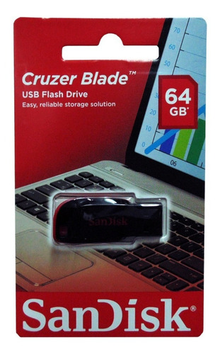 Pendrive Sandisk 64gb Cruzer Blade 64 Gb 2.0 Original Sellad