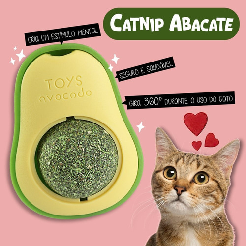 Catnip Abacate Brinquedo Interativo 360° Encanta Os Gatos