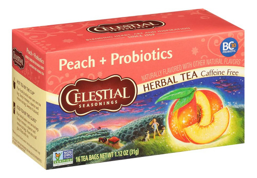 Celestial Seasonings T De Hierbas De Durazno + Probiticos, 1