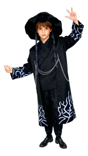 Disfraz Tradicional Coreano Saja Jinu Para Niños | Hanbok Negro Con Bordados Dorados