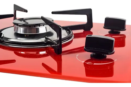 comprar Fogão cooktop com alimentação gás - Askoi Fogão 2 bocas cor vermelho - 2 queimadores