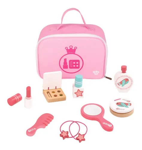 Juguete Set Maquillaje Rosa De Madera. Juguete Set Maquillaje Rosa De Madera.