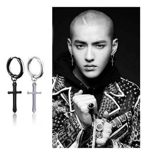 2packs Arete Hombre Mujer Cruz Piercing Colgante Pendiente