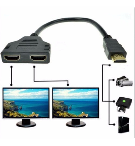 Imagen 1 de 8 de Adaptador Divisor Splitter Hdmi 1x2