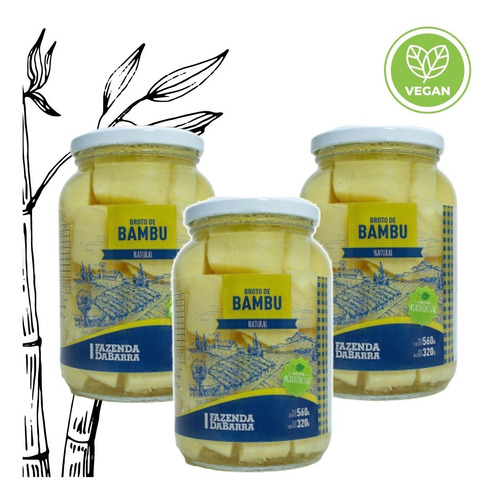 Broto De Bambu Sabor Natural 3 Conservas Produto Vegano