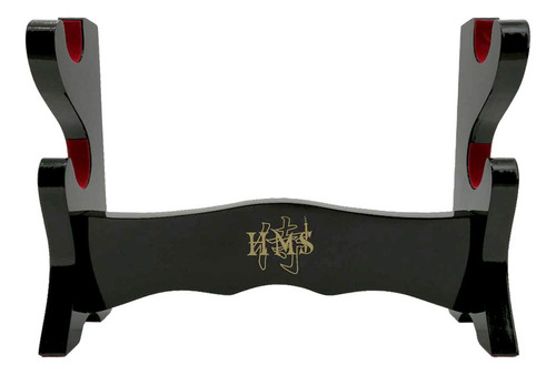 Espada Hecha A Mano, Madera Lacada De Piano Negro, Mesa De 2