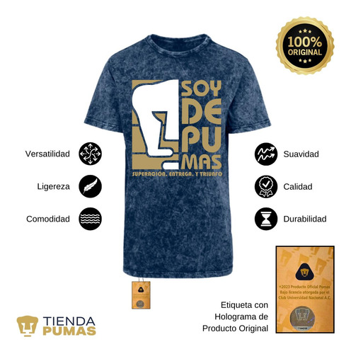 Jersey Playera Deslavada Pumas Unam Hombre Soy De Pumas
