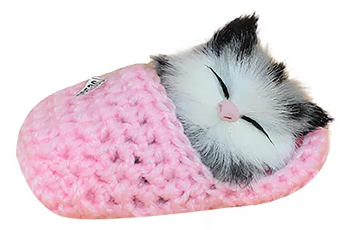 Um, Realista Sleeping Plush Respirando Gato Peludo Gato Com