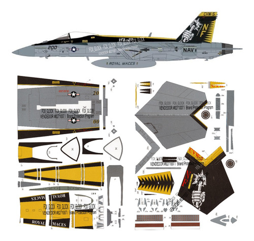 F 18  Super Hornet Vfa-27 Royal Maces Papercraft Superior