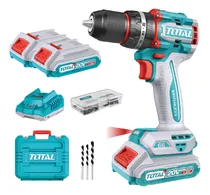 Comprar Taladro Percutor Atornillador Inalámbrico Brushless TOTAL 20v Compacto, Potente y Versátil Con Maletín, 2 Baterías, Cargador Ultra Rápido y Accesorios