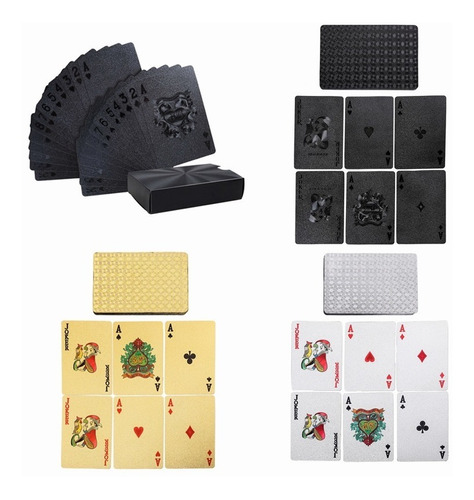 Cartas Poker Casino Naipes Chapa De Oro , Juegos De Mesa.