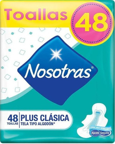 Toallas Higiénicas Nosotras Plus Clasica Tela Algodón X48und