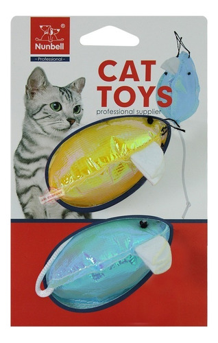 Set 2 Pcs Ratones De Juguete Para Gato Mascotas Tornasol Color Mod 3