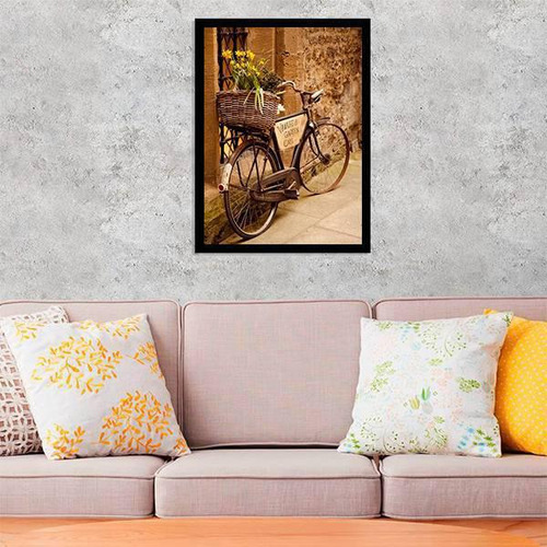 Quadro Decorativo Fotografia Bicicleta Vintage 34x23cm