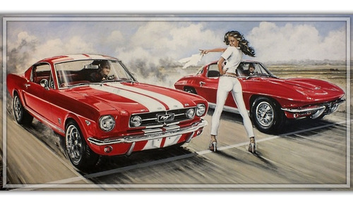 Poster Carro De Corrida 50x90cm Antigo Pra Decorar  - Car