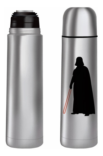 Termo Cilindro Bala Darth Vader Plata 500 Ml