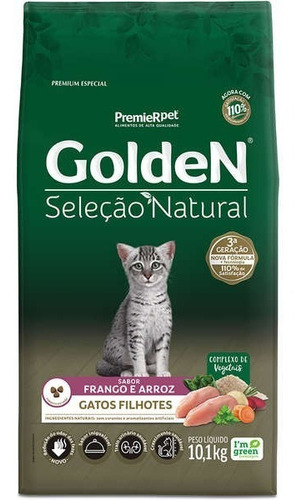 Alimento Golden Premium Especial Seleção Natural para gato desde cedo sabor frango e arroz em sacola de 10.1kg