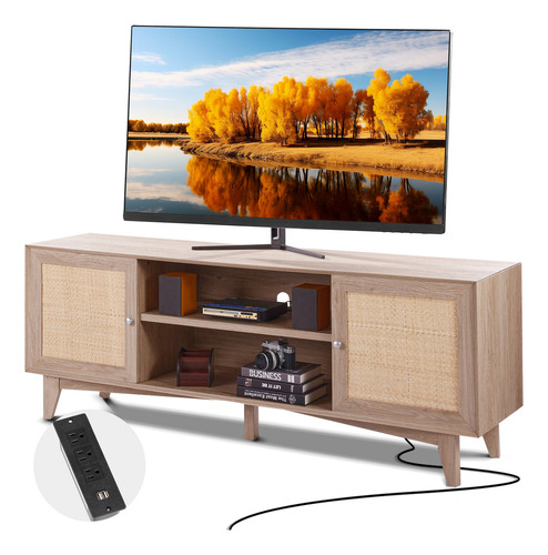 Vevor Soporte Para Tv Ratán Moderno Soporte De 75 Pulgadas