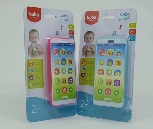 Telefone Celular Infantil Musical Baby Phone - Azul - Buba