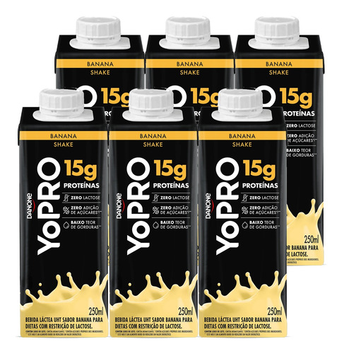 Yopro Banana Uht 15g De Proteínas 250ml (6 Unidades) Kit