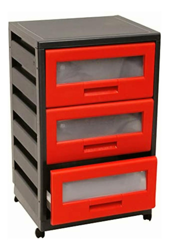 Italhome Mueble Organizador Piave 3, Con Ruedas Y Tres