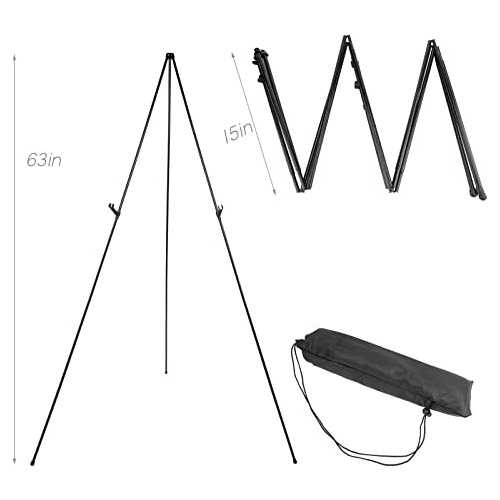 Easel Stand, Poster Board Easel, Portable And Adjustable 63'