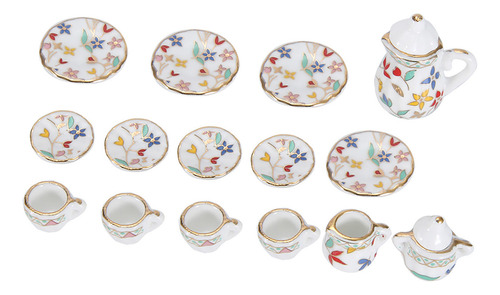 Té De Flores De Porcelana En Miniatura 1:12 De Dollhouse Kit