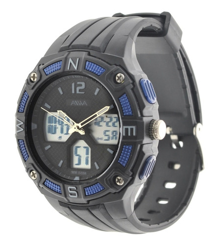 Reloj Hombre Sumergible Aiwa Digital Analógico Casual Sport 