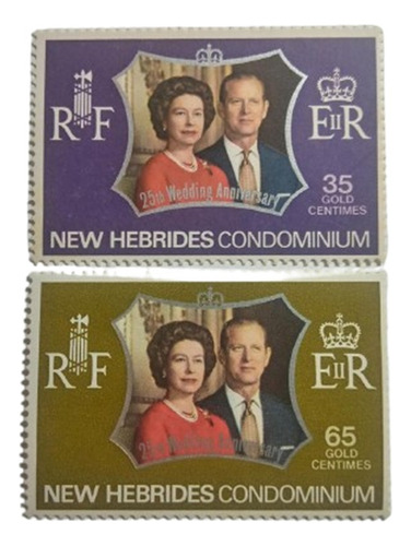 Selos Novas Hébridas - Bodas De Prata Rainha Elizabeth Ii