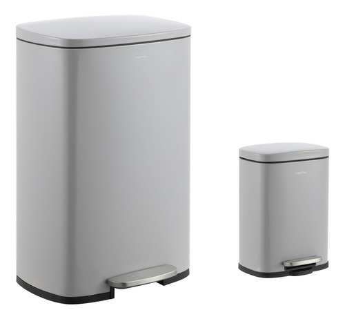 Bote De Basura Rectangular 49 Litros Moderno Con Tapa Suave