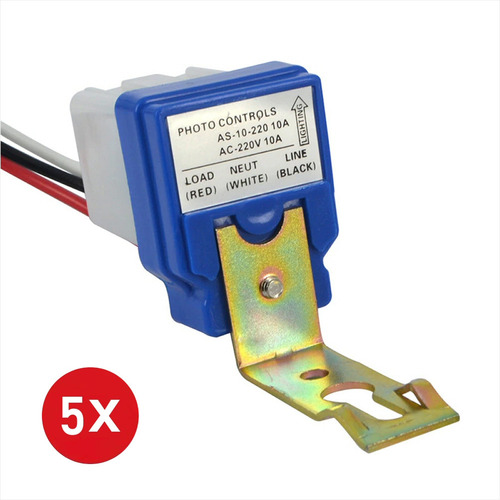 Imagen 2 de 7 de Pack 5 Fotocelda Sensor Encendido Luminarias Para 220v, 10a