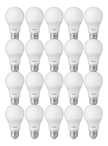 Kit 20 Lâmpada Led 9w Bulbo E27 6500k Branco Frio Luz Branco-frio 127/220v